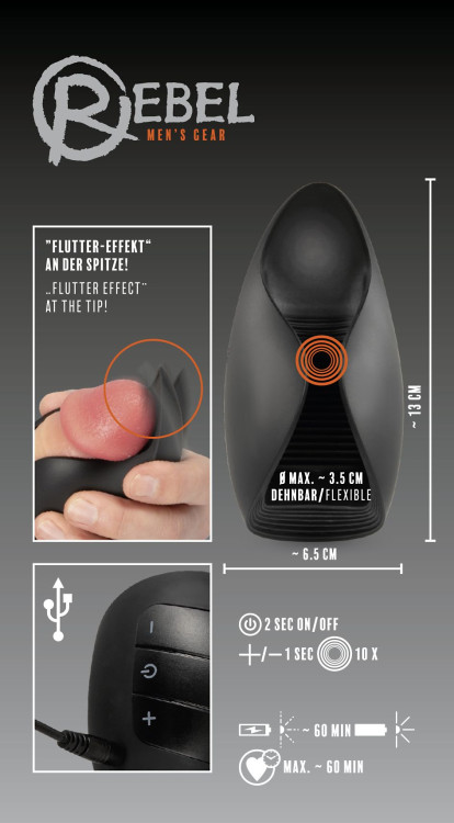 Черный мастурбатор с гибкими крылышками Черный мастурбатор с гибкими крылышками