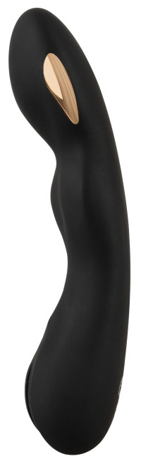 Черный вибратор-электростимулятор для точки G - 20,2 см.
