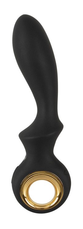 Черный вибратор для точки G с функцией расширения - 18,1 см. Черный вибратор для точки G с функцией расширения - 18,1 см.