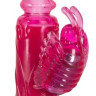 Розовый вибратор Butterfly с возвратно-поступательным движением - 23 см.