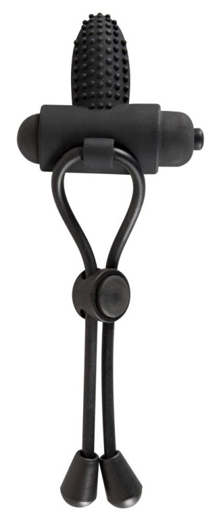 Чёрно лассо на пенис BLACK VELVETS с вибрацией