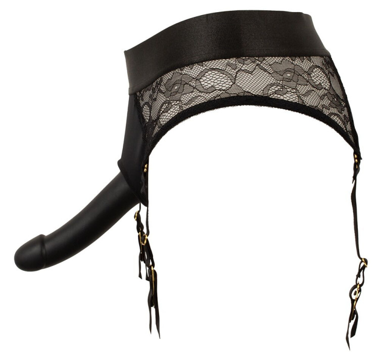 Черный женский страпон Strap-on Set: трусики и насадка