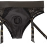 Черный женский страпон Strap-on Set: трусики и насадка