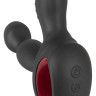 Черный вибромассажер простаты с нагревом и ротацией Prostate Plug - 14,5 см.
