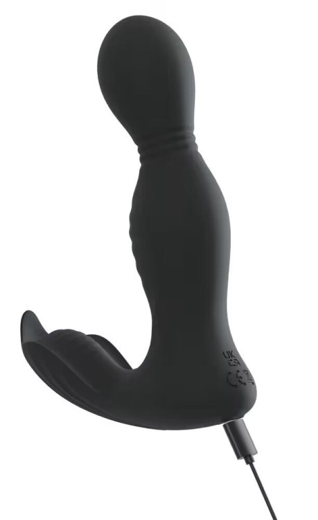 Черная анальная пробка с вибрацией, вращением и пультом ДУ RC Butt Plug with 2 Functions Черная анальная пробка с вибрацией, вращением и пультом ДУ RC Butt Plug with 2 Functions