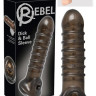 Насадка на пенис Rebel smoke с рёбрышками и отверстием под мошонку Насадка на пенис Rebel smoke с рёбрышками и отверстием под мошонку