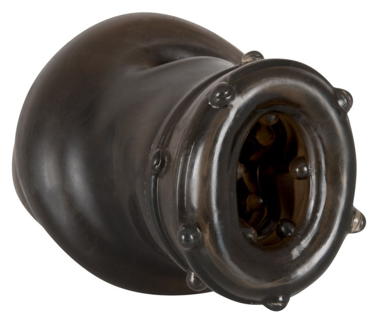 Насадка на пенис Rebel smoke с рёбрышками и отверстием под мошонку Насадка на пенис Rebel smoke с рёбрышками и отверстием под мошонку