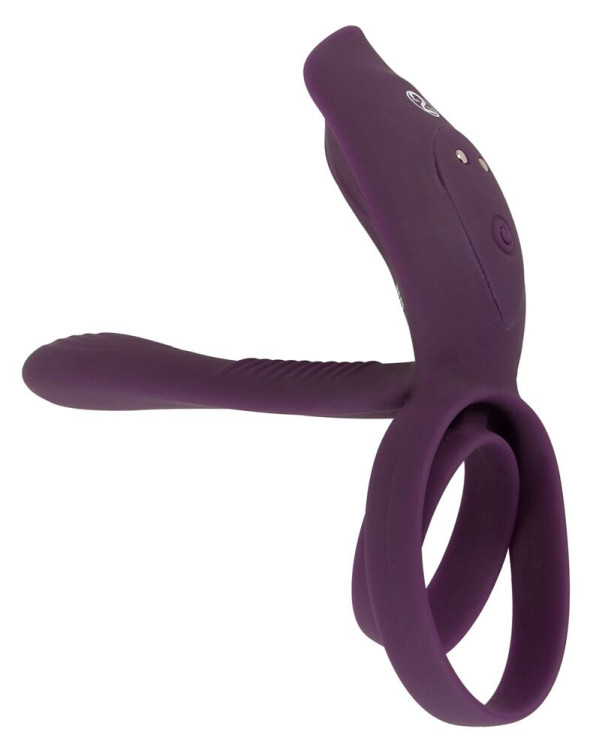 Фиолетовая насадка на член с клиторальным отростком и пультом ДУ RC Couple’s Vibrator 2 Фиолетовая насадка на член с клиторальным отростком и пультом ДУ RC Couple’s Vibrator 2
