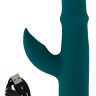 Зеленый вибратор-кролик с подвижным кольцом Thumping Rabbit Vibrator - 22,7 см.