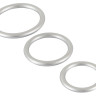 Набор из 3 эрекционных колец под металл Metallic Silicone Cock Ring Set