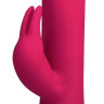 Розовый вибратор со стимулятором клитора - 22 см.