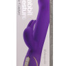 Фиолетовый вибратор со стимулятором клитора - 22 см. Фиолетовый вибратор со стимулятором клитора - 22 см.
