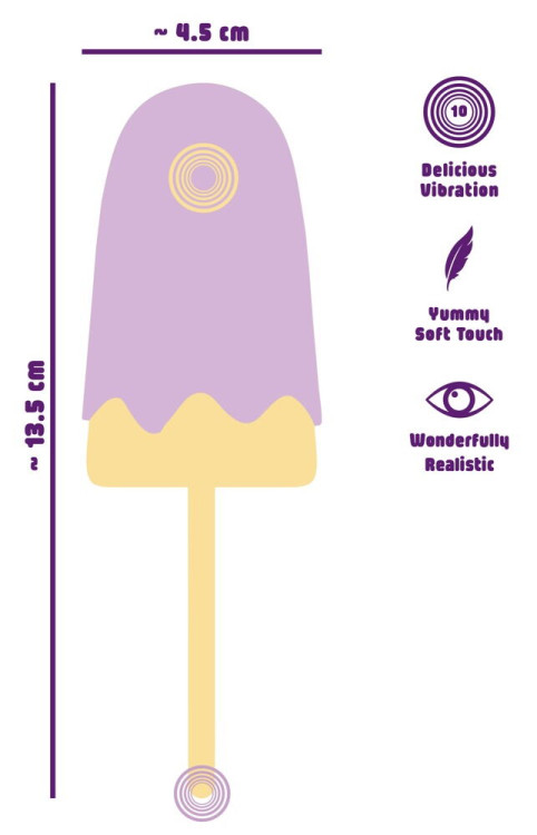 Сиреневый мини-вибратор в форме пломбира Vibrating Popsicle Сиреневый мини-вибратор в форме пломбира Vibrating Popsicle