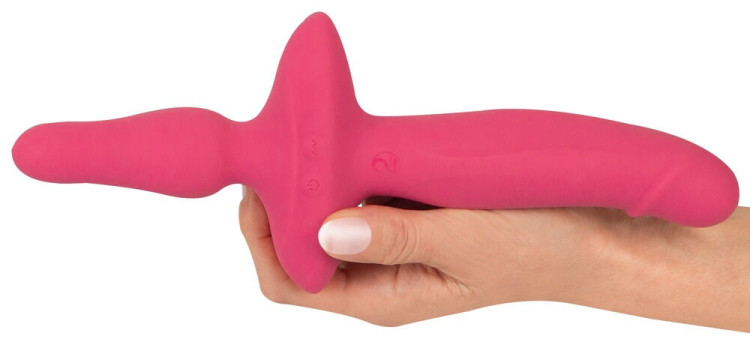 Розовый двусторонний вибратор 2in1 Vibrator & Butt Plug Розовый двусторонний вибратор 2in1 Vibrator & Butt Plug