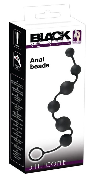 Анальная цепочка Black Velvets Anal Beads - 40 см. Анальная цепочка Black Velvets Anal Beads - 40 см.