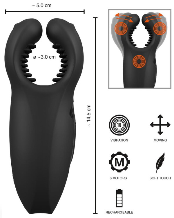 Мужской вибратор-стимулятор Man Wand with Vibration and Moving Wings Мужской вибратор-стимулятор Man Wand with Vibration and Moving Wings