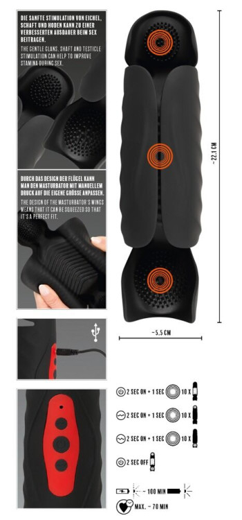 Черный вибромастурбатор с трехточечной стимуляцией Penis Trainer with 3 Point Stimulation Черный вибромастурбатор с трехточечной стимуляцией Penis Trainer with 3 Point Stimulation