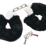 Металлические наручники с черной опушкой Металлические наручники с черной опушкой