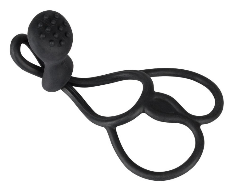 Кoльцо для пениса и мошонки Triple с клиторальным стимулятором Кoльцо для пениса и мошонки Triple с клиторальным стимулятором