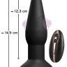 Черный анальный стимулятор с вибрацией и пультом ДУ - 14,9 см.