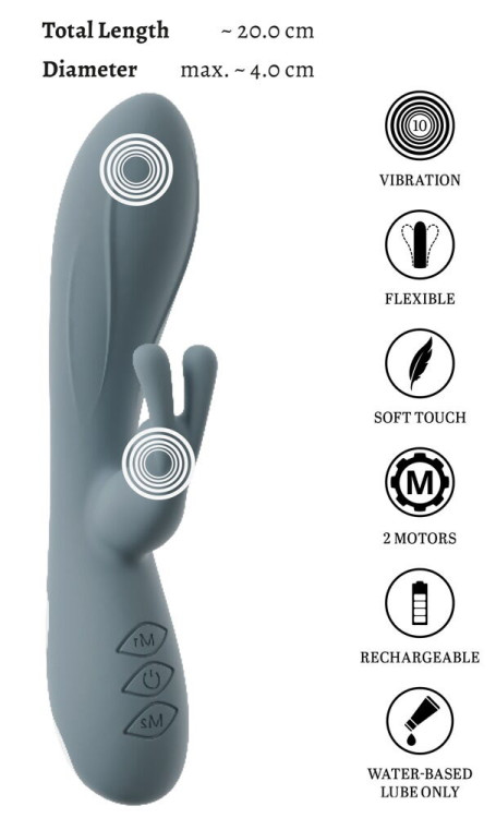 Силиконовый вибратор-кролик VELINA Rabbit Vibrator - 20 см.