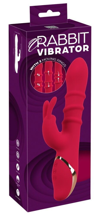 Красный вибратор-кролик с 3 подвижными кольцами Rabbit Vibrator with 3 Moving Rings - 23,7 см. Красный вибратор-кролик с 3 подвижными кольцами Rabbit Vibrator with 3 Moving Rings - 23,7 см.