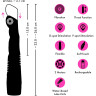 Черный вибратор с поступательными движениями G and P-Spot Thrusting Vibrator - 23 см.