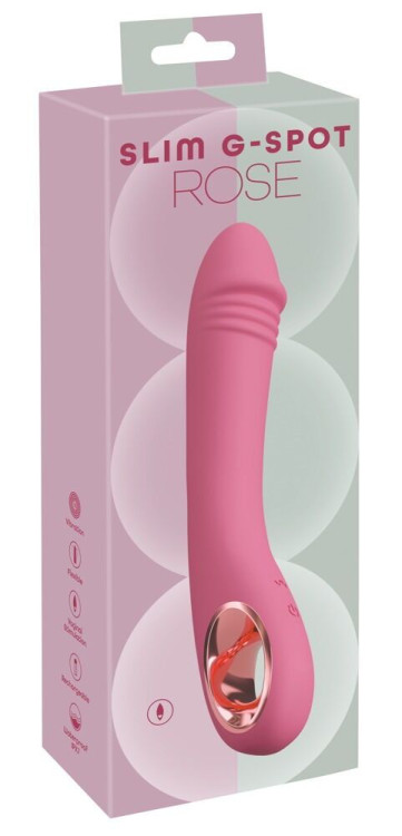 Розовый тонкий вибратор для точки G Slim G-Spot Rose - 21,4 см. Розовый тонкий вибратор для точки G Slim G-Spot Rose - 21,4 см.