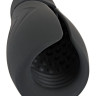 Черный силиконовый вибромастурбатор с нагревом Masturbator with 2 Functions