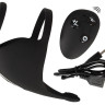 Черная вибронасадка для эрекции и стимуляции мошонки Cock ring with RC ball massager