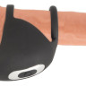 Черная вибронасадка для эрекции и стимуляции мошонки Cock ring with RC ball massager