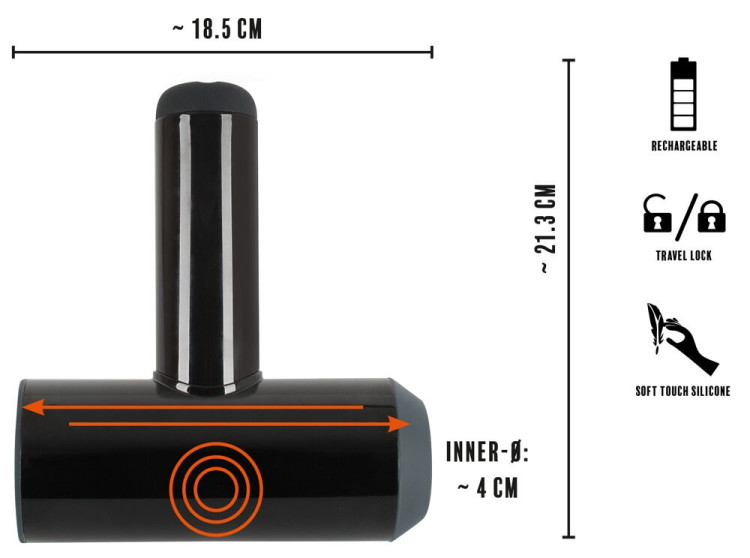 Черный мастурбатор с удобной ручкой Masturbator with 2 Functions Черный мастурбатор с удобной ручкой Masturbator with 2 Functions