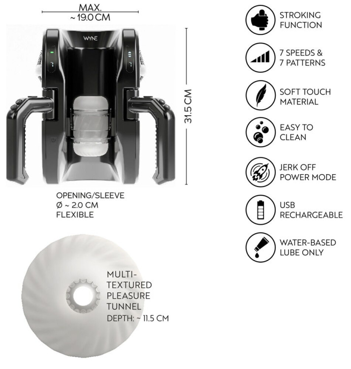 Мощный мастурбатор WYNE Masturbator 10 Мощный мастурбатор WYNE Masturbator 10