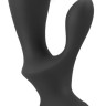 Черный вибратор-кролик с функцией расширения Inflatable Rabbit Vibrator - 18,3 см.
