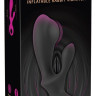 Черный вибратор-кролик с функцией расширения Inflatable Rabbit Vibrator - 18,3 см.