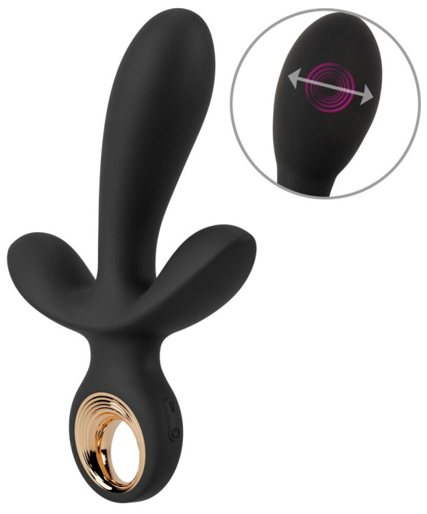 Черный вибратор с функцией расширения Inflatable Triple Vibrator - 18,9 см. Черный вибратор с функцией расширения Inflatable Triple Vibrator - 18,9 см.