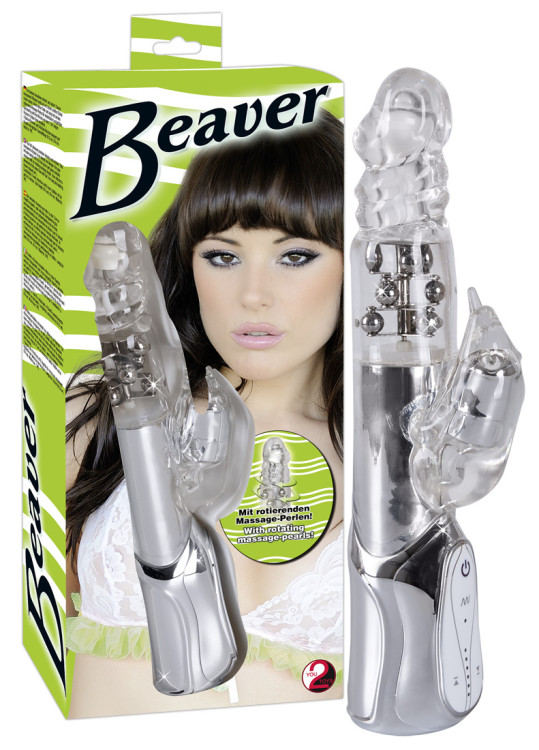 Вибратор Eclipse Beaver с бусинами - 24,5 см. Вибратор Eclipse Beaver с бусинами - 24,5 см.