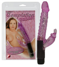 Тонкий фиолетовый вибратор Temptation Rabbit - 15 см.