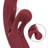Малиновый вибратор-кролик с функцией постукивания 2 Function Rabbit Vibrator - 22,3 см.