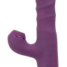 Фиолетовый вибратор-кролик с функцией постукивания и фрикциями 3 Function Rabbit Vibrator - 23,7 см.