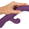 Фиолетовый вибратор-кролик с функцией постукивания и фрикциями 3 Function Rabbit Vibrator - 23,7 см.