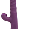 Фиолетовый вибратор-кролик с функцией постукивания и фрикциями 3 Function Rabbit Vibrator - 23,7 см.