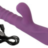 Фиолетовый вибратор-кролик с функцией постукивания и фрикциями 3 Function Rabbit Vibrator - 23,7 см.