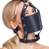 Черный намордник с кляпом-шаром Head Harness With A Gag