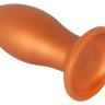Оранжевая анальная пробка с присоской - 16 см.