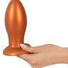 Оранжевая анальная пробка с присоской - 16 см.