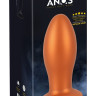 Оранжевая анальная пробка с присоской - 16 см.